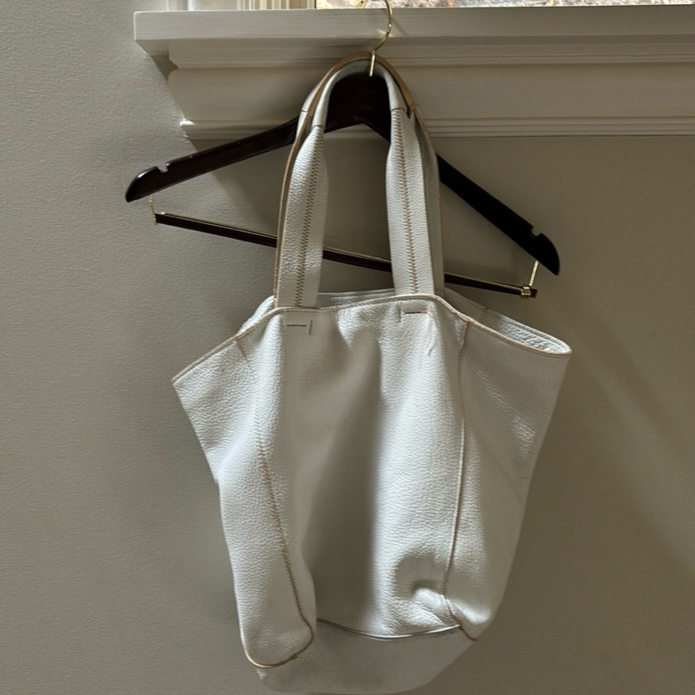 Gap white leather tote